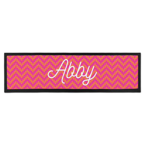 Custom Pink & Orange Chevron Bar Mat (Personalized)