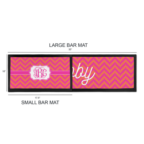 Pink & Orange Chevron Bar Mats - Sizing Chart