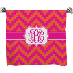 Pink & Orange Chevron Bath Towel (Personalized)