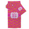 Pink & Orange Chevron Bath Towel Set - 3 Pcs (Personalized)
