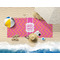 Pink & Orange Chevron Beach Towel Lifestyle