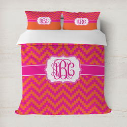Pink & Orange Chevron Duvet Cover (Personalized)