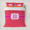Pink & Orange Chevron Duvet Cover Set - Full / Queen (Personalized)