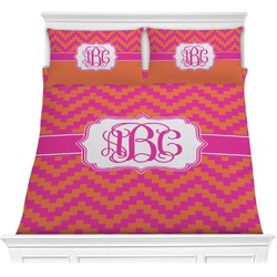 Pink & Orange Chevron Comforters (Personalized)