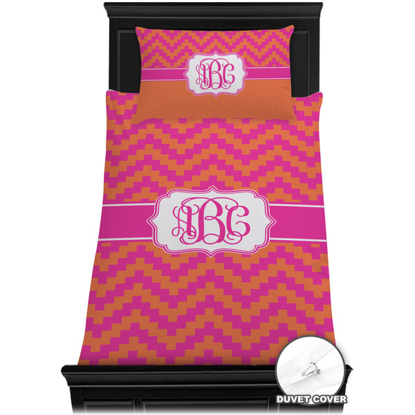 Pink & Orange Chevron Bedding Set (TwinXL) - Duvet