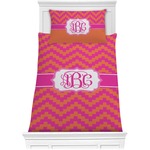Pink & Orange Chevron Comforter Set - Twin XL (Personalized)