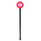 Pink & Orange Chevron Black Plastic 7" Stir Stick - Round - Single Stick