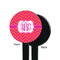 Pink & Orange Chevron Black Plastic 7" Stir Stick - Single Sided - Round - Front & Back