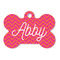Pink & Orange Chevron Bone Shaped Dog ID Tag (Personalized)
