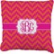 Pink & Orange Chevron Faux-Linen Throw Pillow 18" (Personalized)