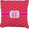 Pink & Orange Chevron Faux-Linen Throw Pillow 20" (Personalized)