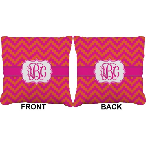 Pink & Orange Chevron Burlap Pillow Approval