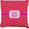 Pink & Orange Chevron Faux-Linen Throw Pillow (Personalized)