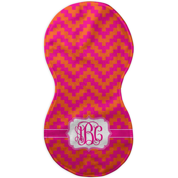 Pink & Orange Chevron Burp Peanut Shaped Flat