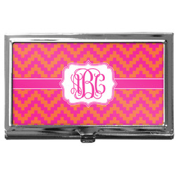 Pink & Orange Chevron Business Card Case