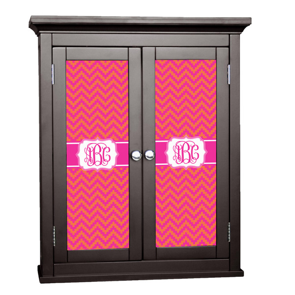 Custom Pink & Orange Chevron Cabinet Decal - Medium (Personalized)