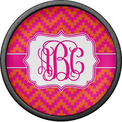 Pink & Orange Chevron Cabinet Knob (Black) (Personalized)