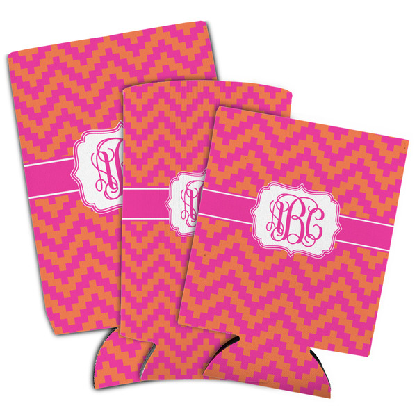 Pink & Orange Chevron Can Coolers - PARENT/MAIN