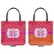 Pink & Orange Chevron Canvas Tote - Front and Back