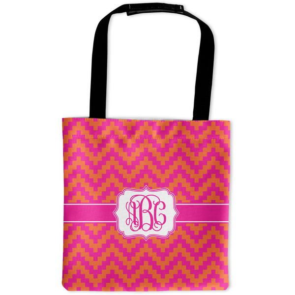 Custom Pink & Orange Chevron Auto Back Seat Organizer Bag (Personalized)