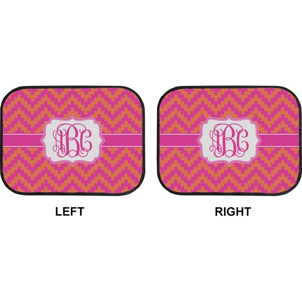 Pink & Orange Chevron Car Floor Mats (Back Seat) (Approval)