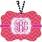 Pink & Orange Chevron Rear View Mirror Decor (Personalized)