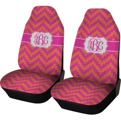 Pink & Orange Chevron Car Seat Covers (Set of Two) (Personalized)