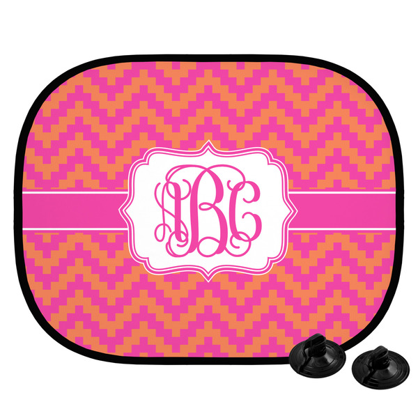 Custom Pink & Orange Chevron Car Side Window Sun Shade (Personalized)