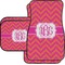 Pink & Orange Chevron Car Floor Mats Set - 2 Front & 2 Back (Personalized)