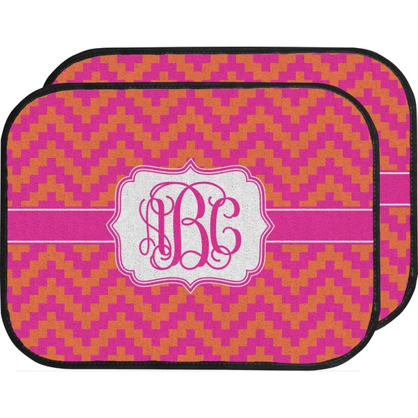 Pink & Orange Chevron Custom Car Floor Mats (Back Seat)