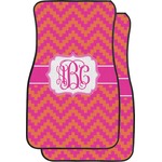 Pink & Orange Chevron Car Floor Mats (Front Seat) (Personalized)