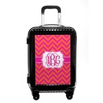 Pink & Orange Chevron Carry On Hard Shell Suitcase (Personalized)