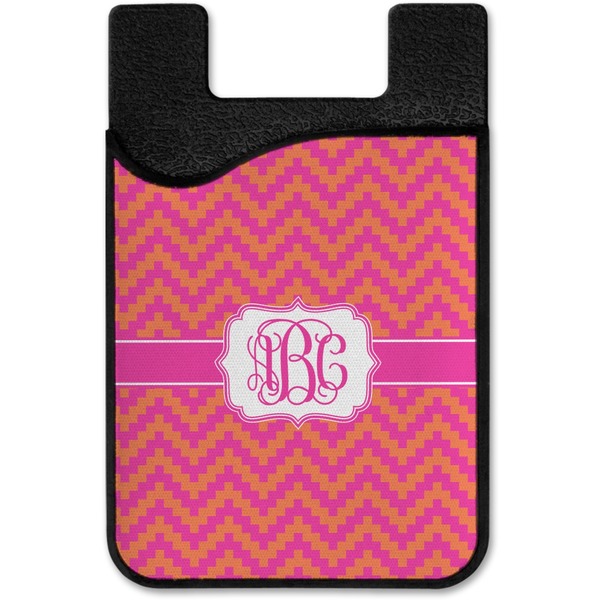 Pink & Orange Chevron Cell Phone Credit Card Holder