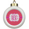 Pink & Orange Chevron Ceramic Ball Ornament (Personalized)