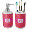 Pink & Orange Chevron Ceramic Bathroom Accessories Set (Personalized)