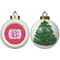 Pink & Orange Chevron Ceramic Christmas Ornament - X-Mas Tree (APPROVAL)