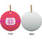 Pink & Orange Chevron Ceramic Flat Ornament - Circle Front & Back (APPROVAL)
