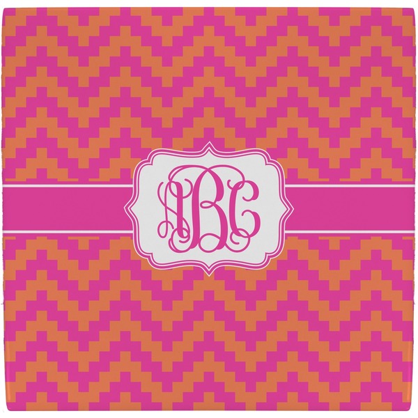 Custom Pink & Orange Chevron Ceramic Tile Hot Pad (Personalized)