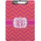 Pink & Orange Chevron Clipboard (Letter Size) (Personalized)