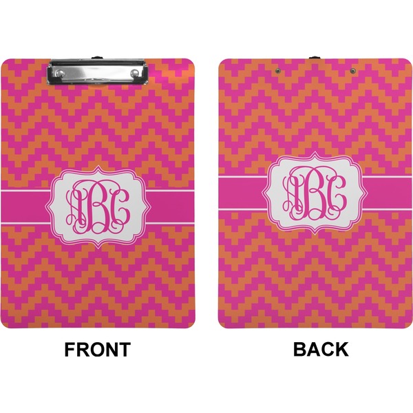 Pink & Orange Chevron Clipboard (Letter) (Front + Back)