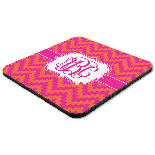 Pink & Orange Chevron Coaster Set - FLAT (one)
