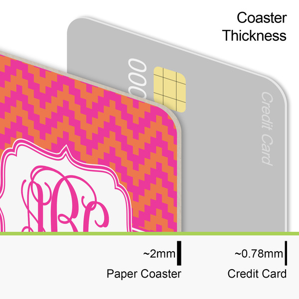 Pink & Orange Chevron Coaster Thickness