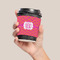 Pink & Orange Chevron Coffee Cup Sleeve - LIFESTYLE