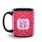 Pink & Orange Chevron Coffee Mug - 11 oz - Black