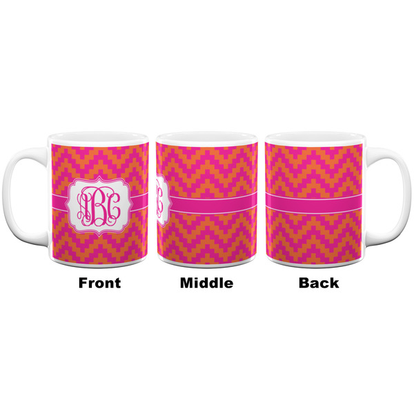 Pink & Orange Chevron Coffee Mug - 11 oz - White APPROVAL