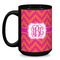 Pink & Orange Chevron Coffee Mug - 15 oz - Black