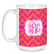Pink & Orange Chevron Coffee Mug - 15 oz - White