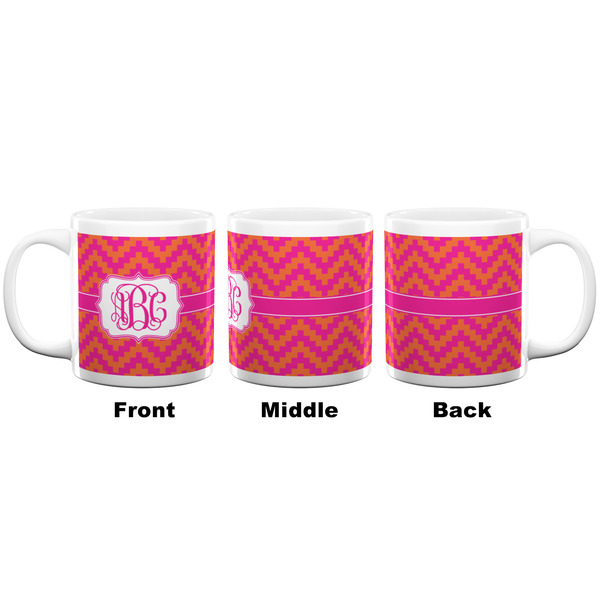 Pink & Orange Chevron Coffee Mug - 20 oz - White APPROVAL