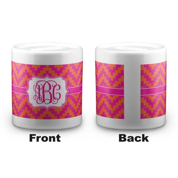 Pink & Orange Chevron Coin Bank - Apvl