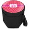 Pink & Orange Chevron Collapsible Personalized Cooler & Seat (Closed)